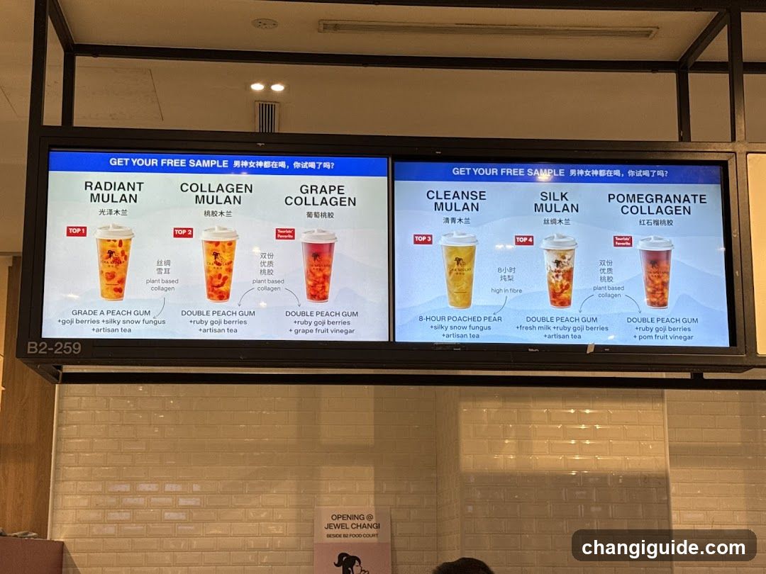 Mulan Drink Menu Display