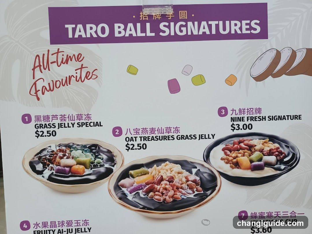 Taro Ball Signatures Menu Board
