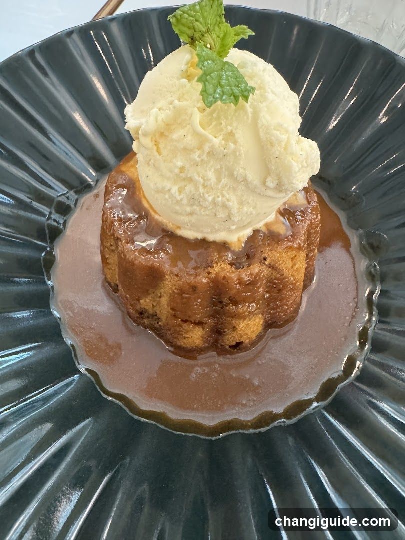 Caramel Pudding with Ice Cream