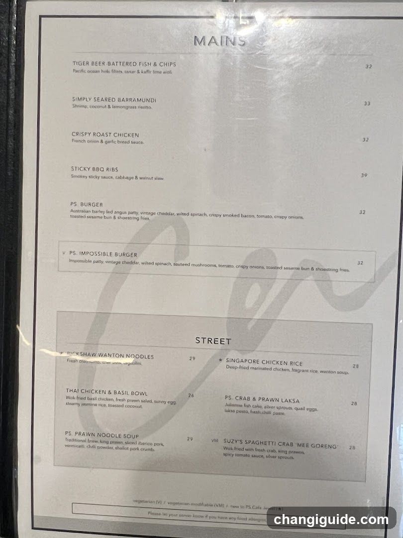 Mains & Street Menu