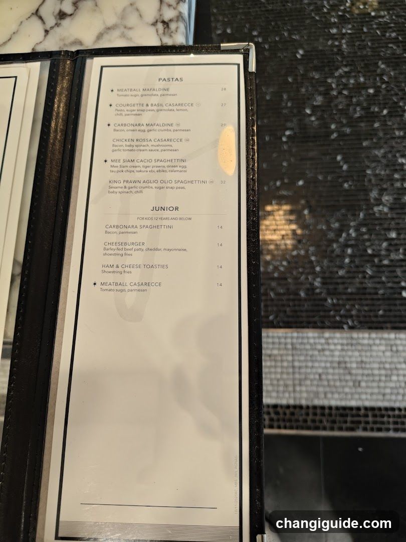 Pasta Menu Page
