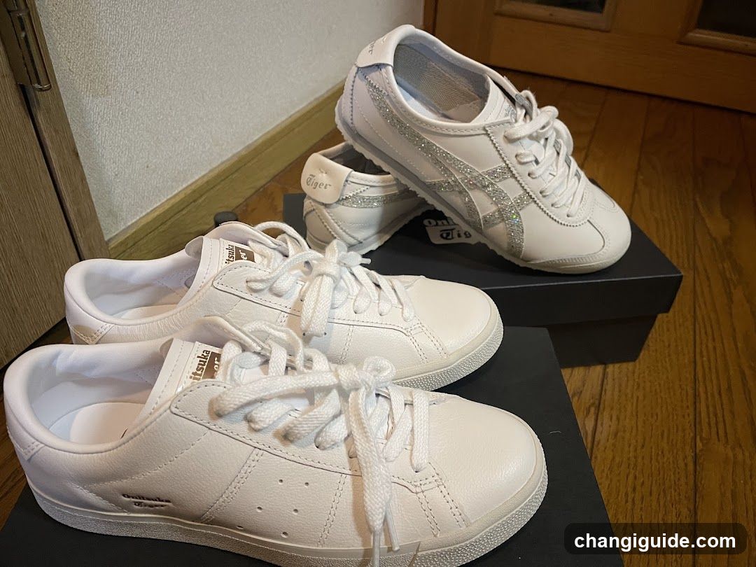 White Onitsuka Tiger Shoes Display