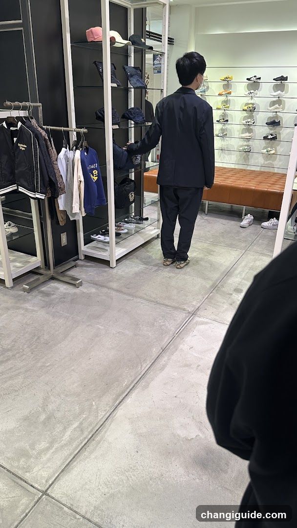Store Interior with Clothing and Shoe Display