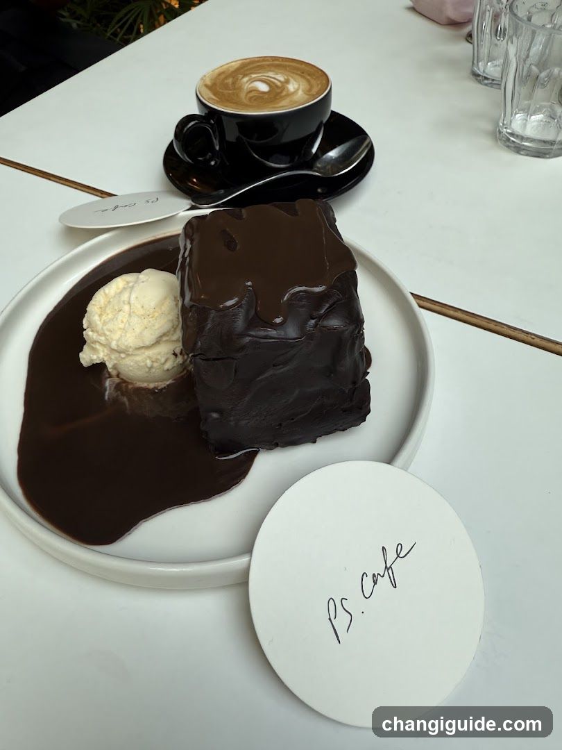 Chocolate Cake and Coffee at PS Cafe