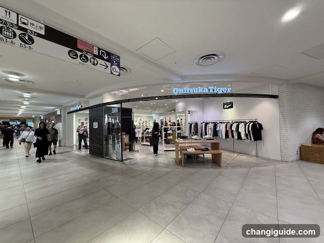 Shopping Mall Interior with Onisuka Tiger Storefront