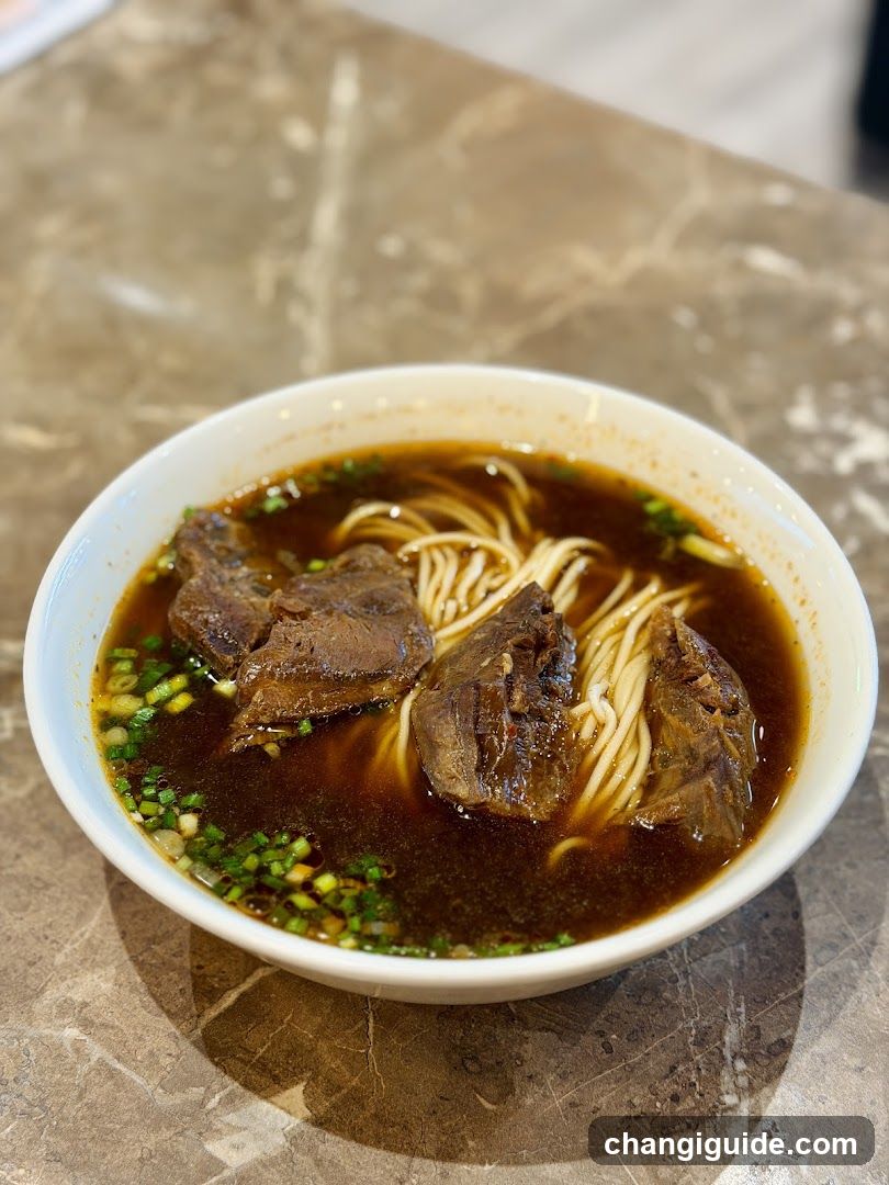 Bowl of Beef Noodles with Broth