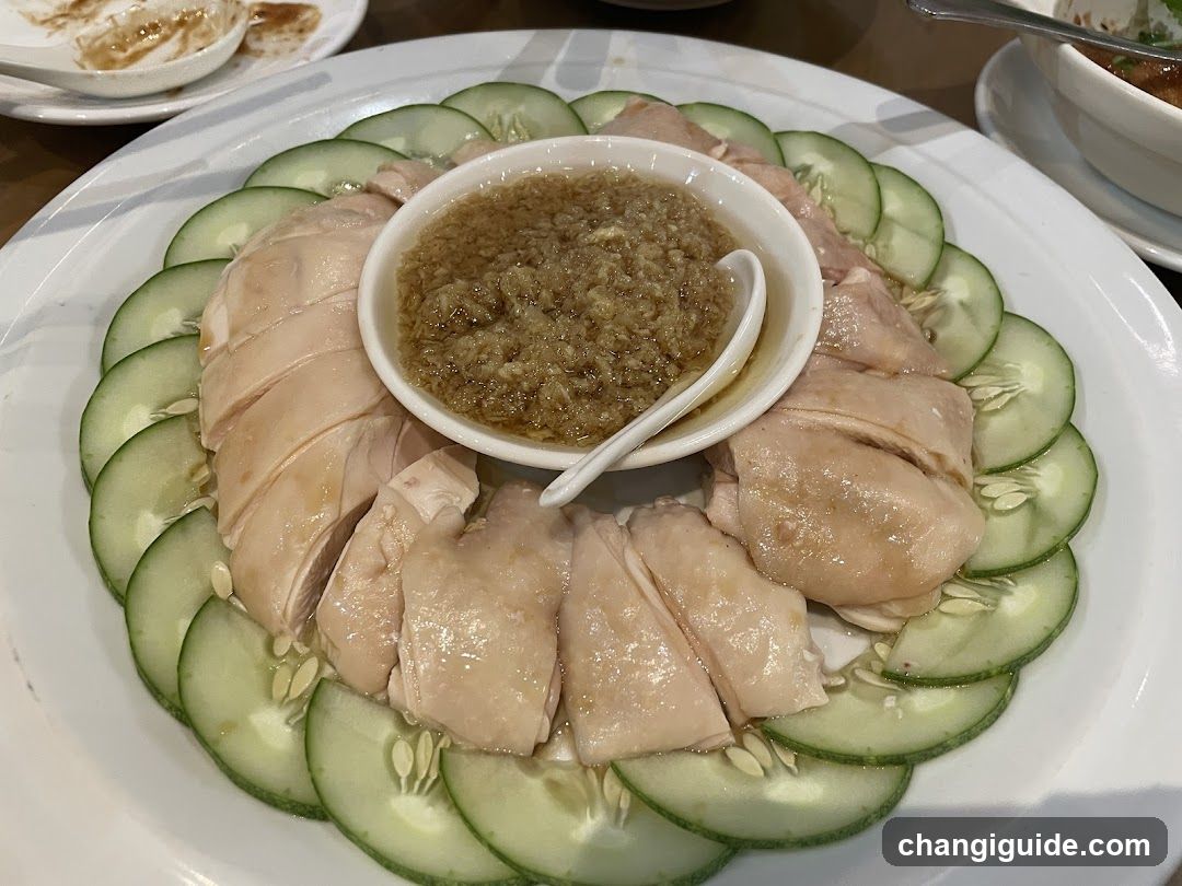 Hainan Chicken Rice with Cucumber and Sauce