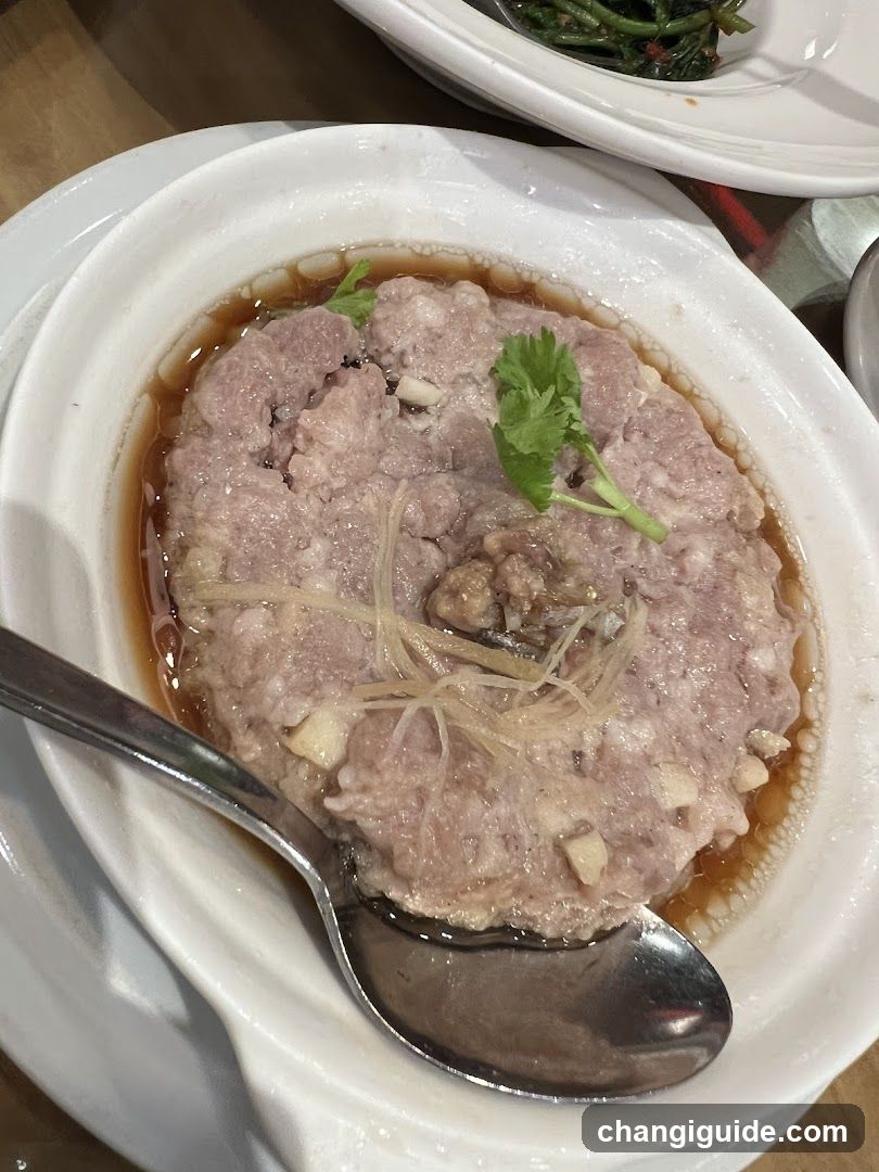 Steamed Meat Pudding with Ginger and Cilantro