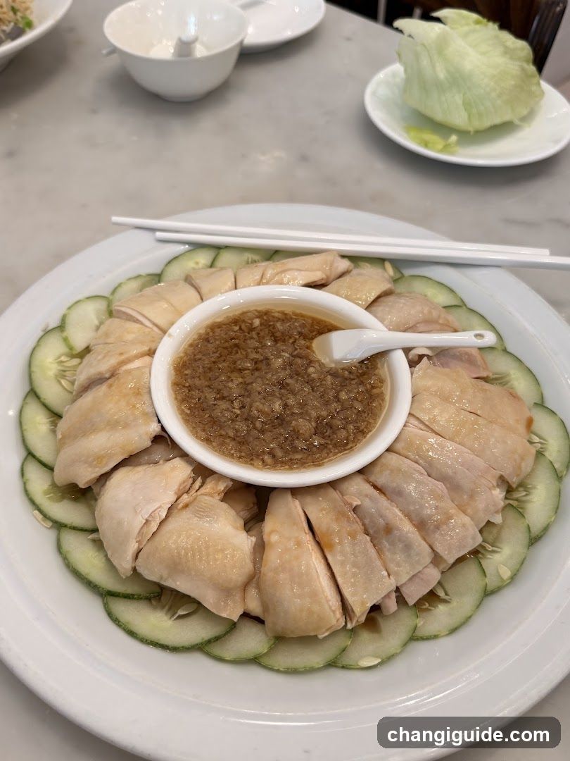 Hainan Chicken Rice with Cucumber and Sauce