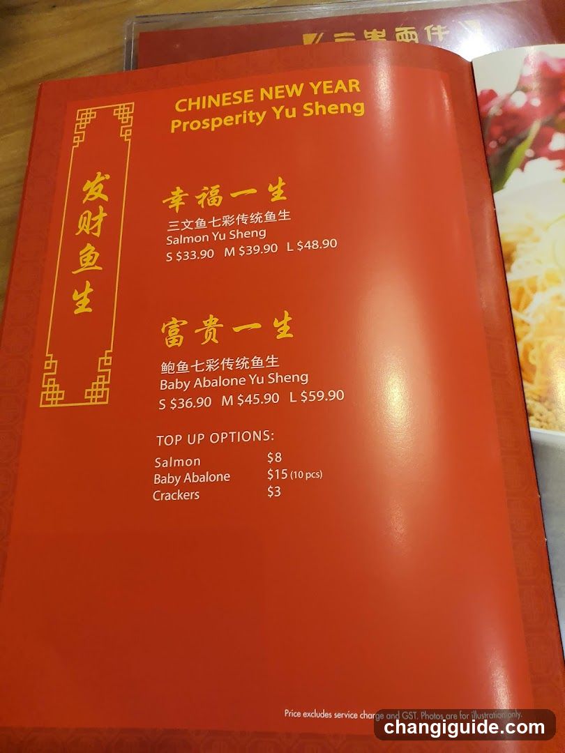 Chinese New Year Prosperity Yu Sheng Menu