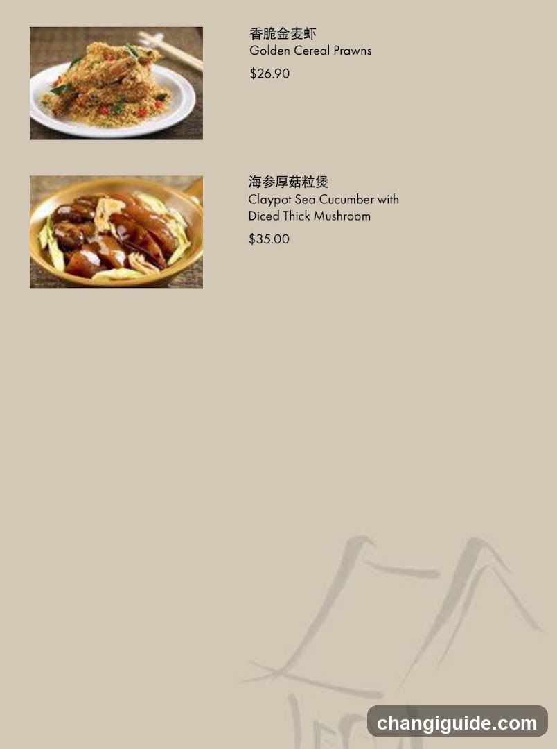 Chinese Cuisine Menu Page