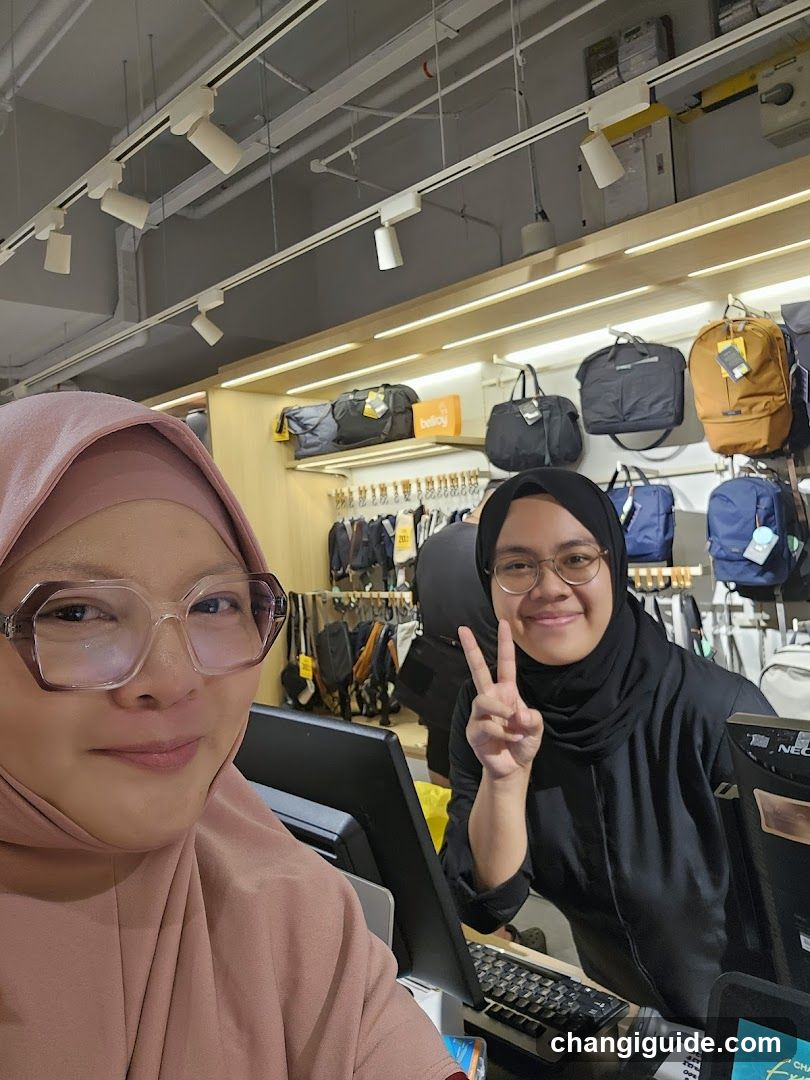 Two women in a retail store