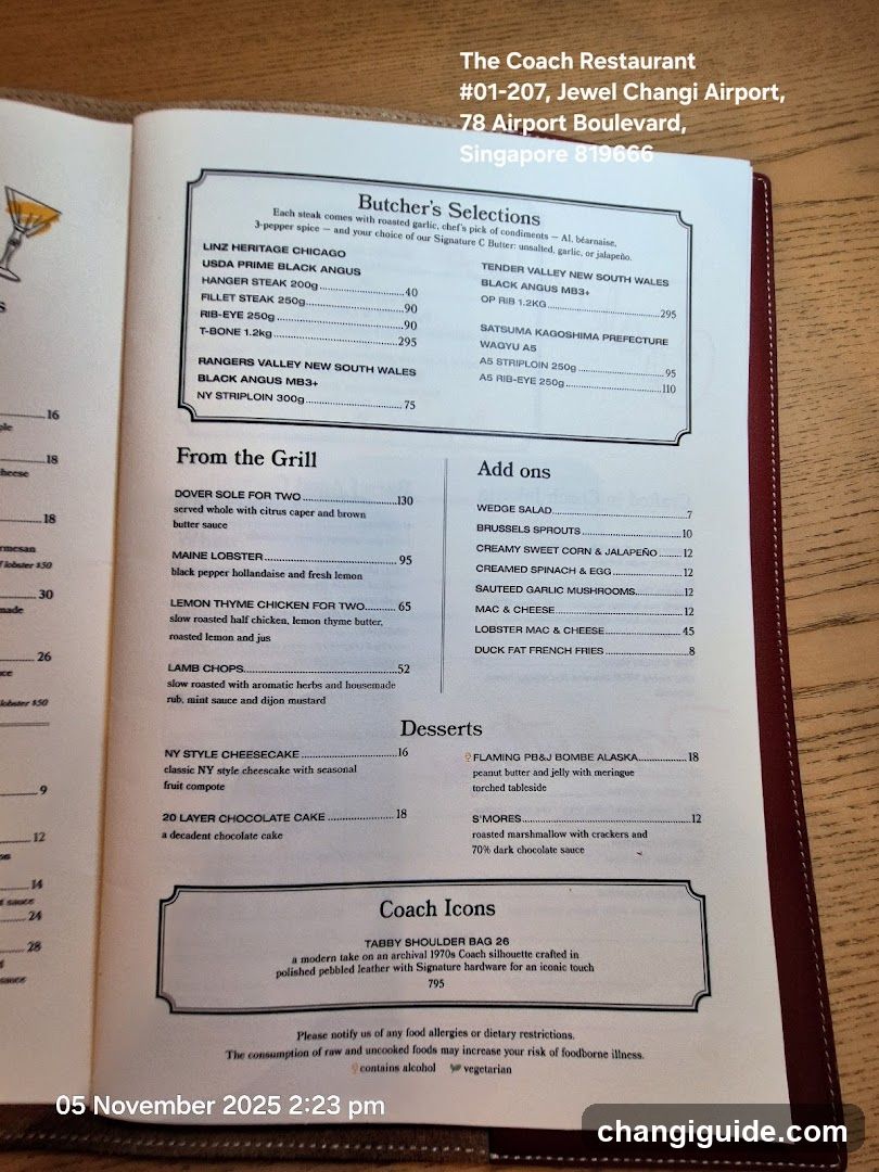 The Coach Restaurant Menu