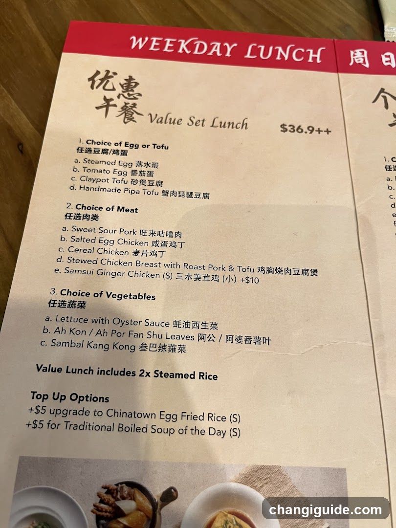 Weekday Lunch Menu