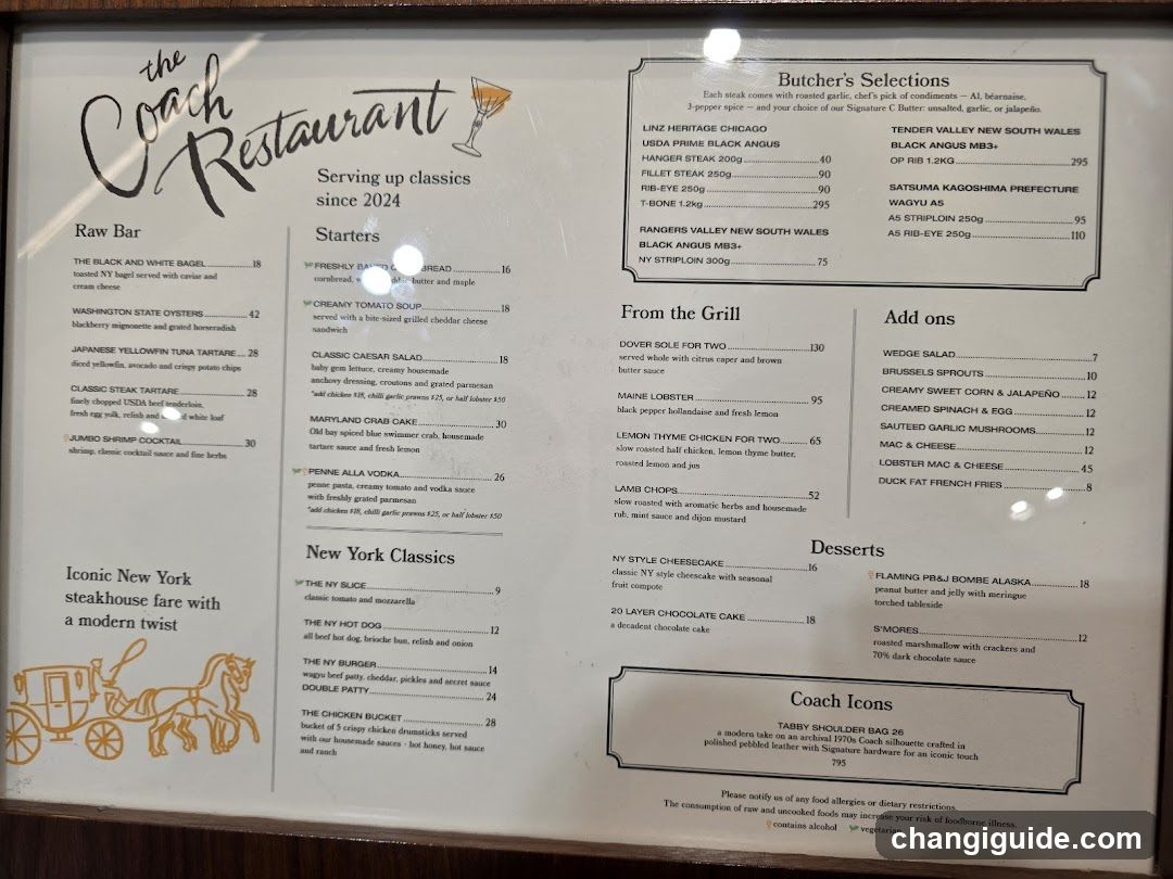 Coach Restaurant Menu