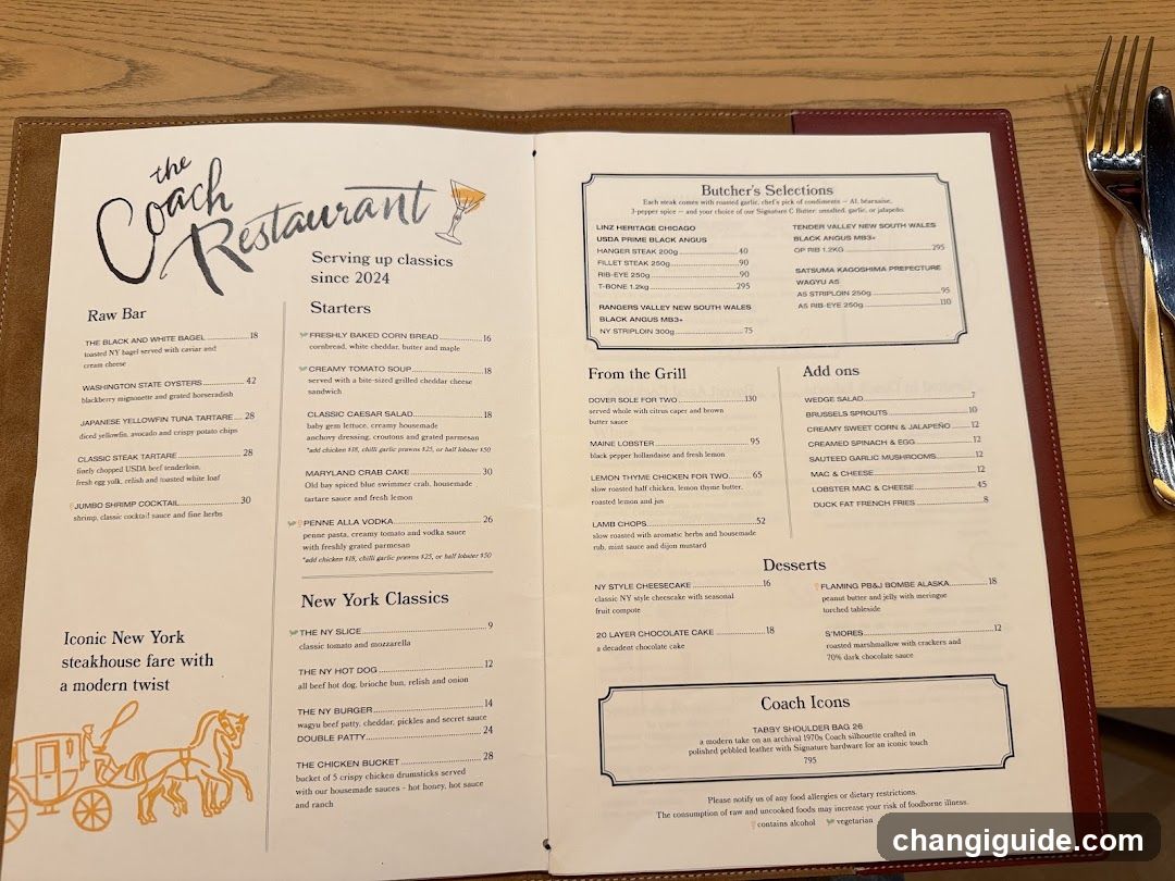 The Coach Restaurant Menu