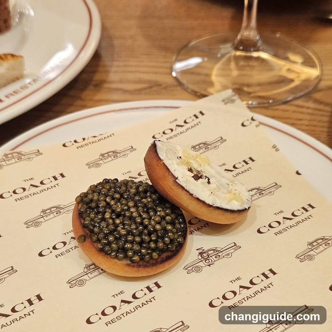 Caviar Bagel at The Coach Restaurant