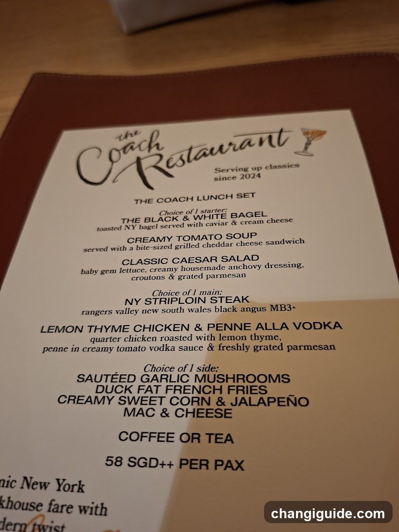 The Coach Restaurant Lunch Set Menu