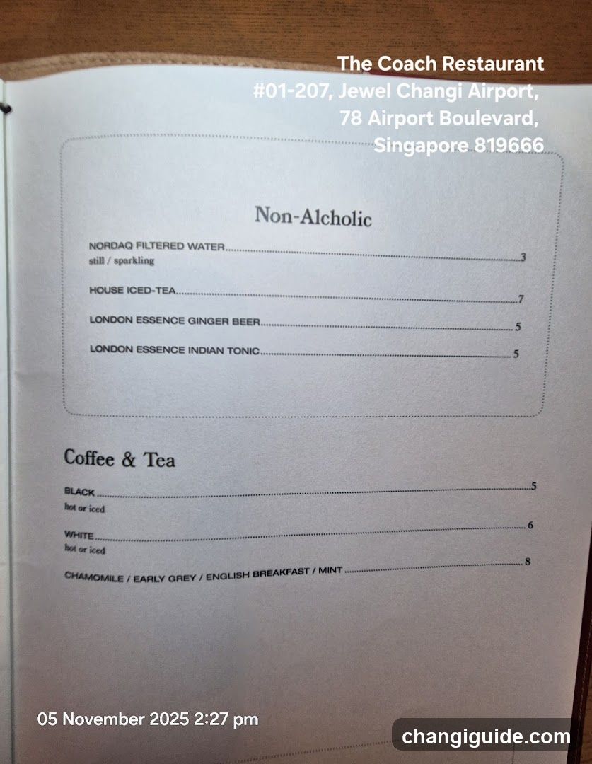 The Coach Restaurant Menu