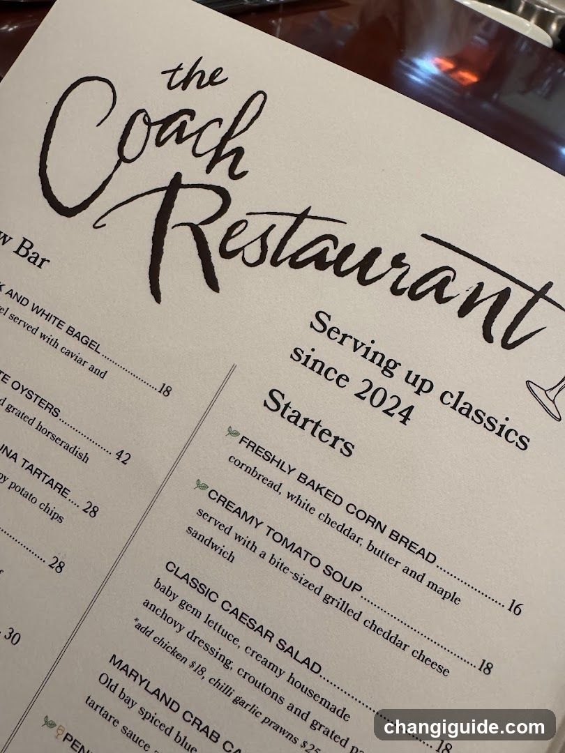 The Coach Restaurant Menu