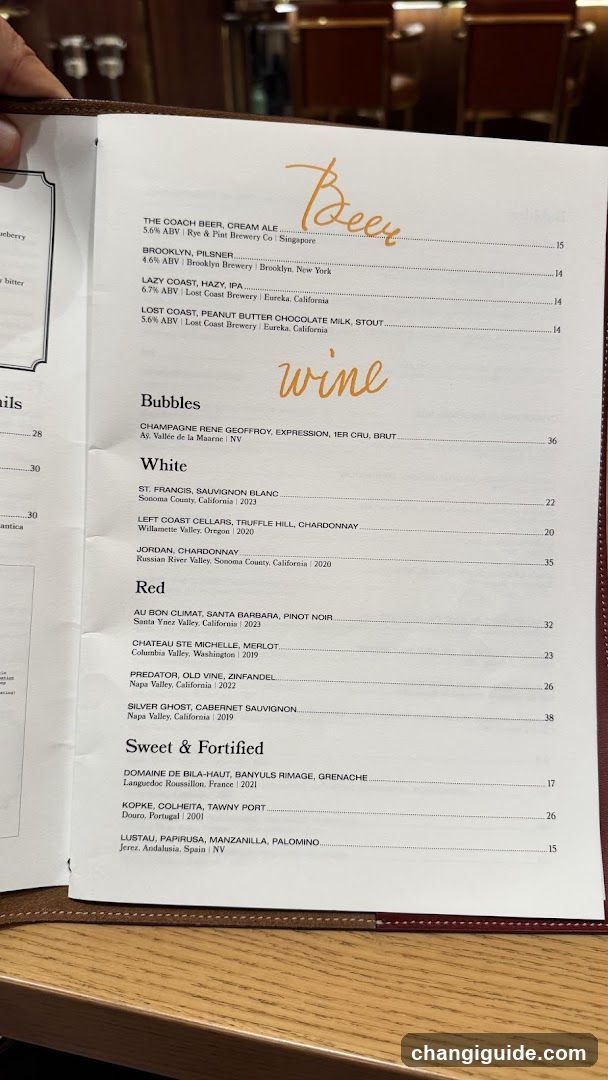 Beer & Wine Menu