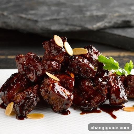 Glossy Glazed Meat Bites with Almonds and Cilantro