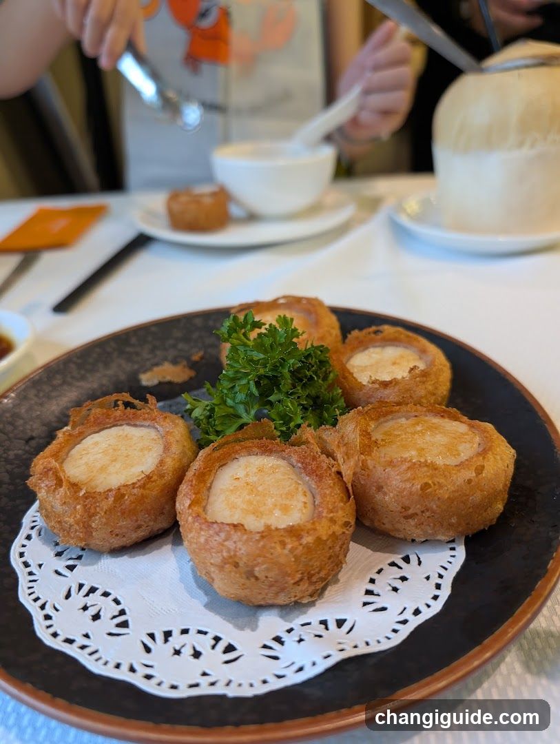 Fried Seafood Dumplings with Garnish