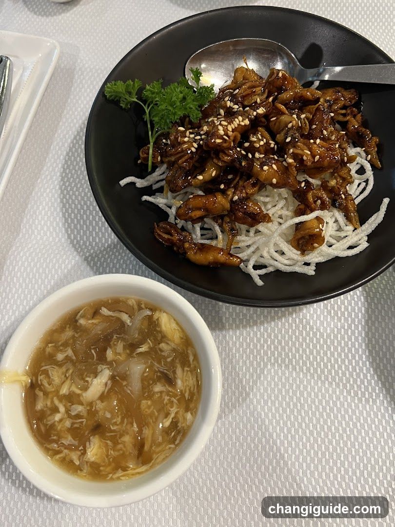 Sichuan-style Chicken with Vermicelli and Egg Drop Soup