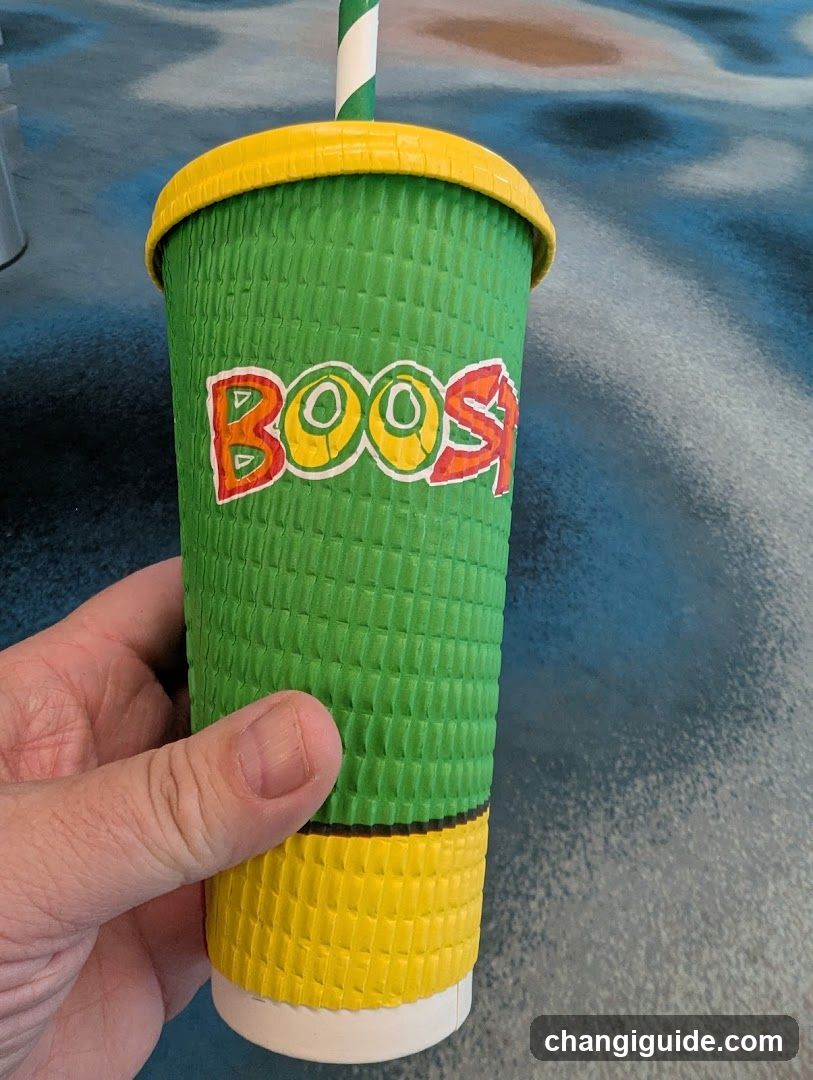 Green and Yellow Cup with 'BOOST' Logo