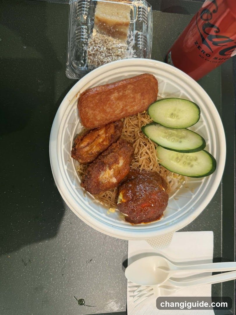 Noodle Bowl with Fried Chicken and Cucumber