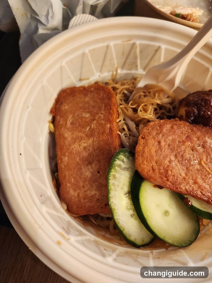 Noodle Bowl with Fried Fish Cake and Cucumber
