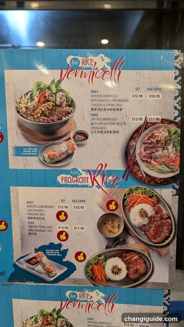Bun Rice Vermicelli & Fragrant Rice Menu Board