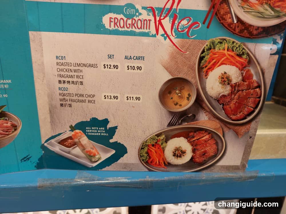 Com Fragrant Rice Menu Board