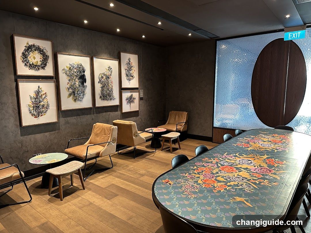 Interior Lounge with Artwork and Decorative Table