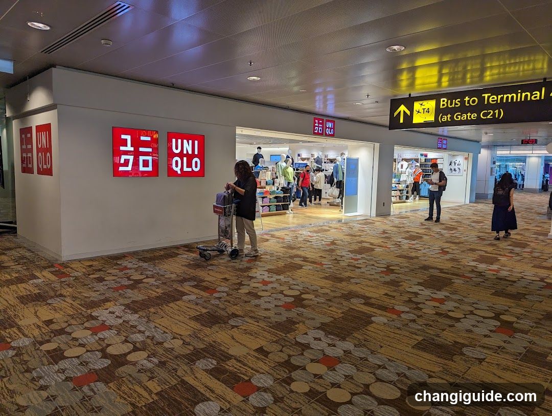 Airport Terminal Interior with Uniqlo Store