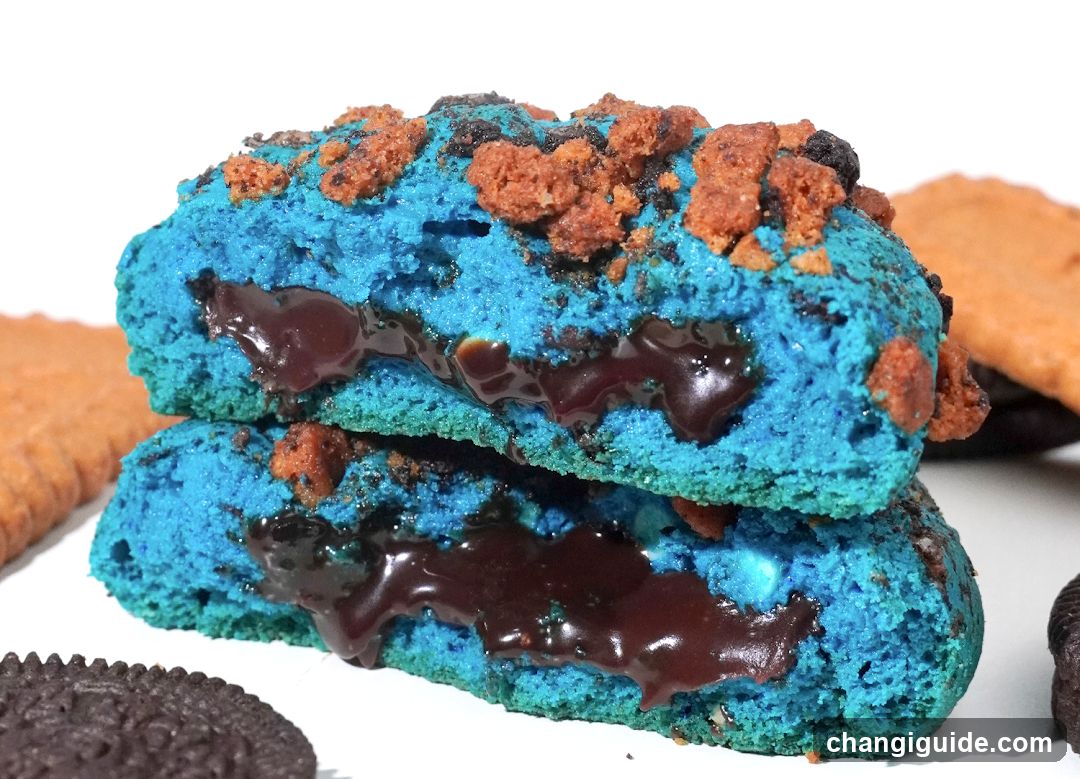 Blue Cookie with Chocolate Filling