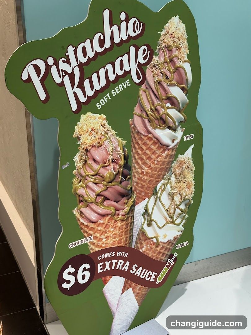 Pistachio Kunafa Soft Serve Signage