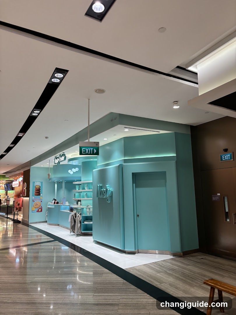 Mall Interior with Teal Shop Front