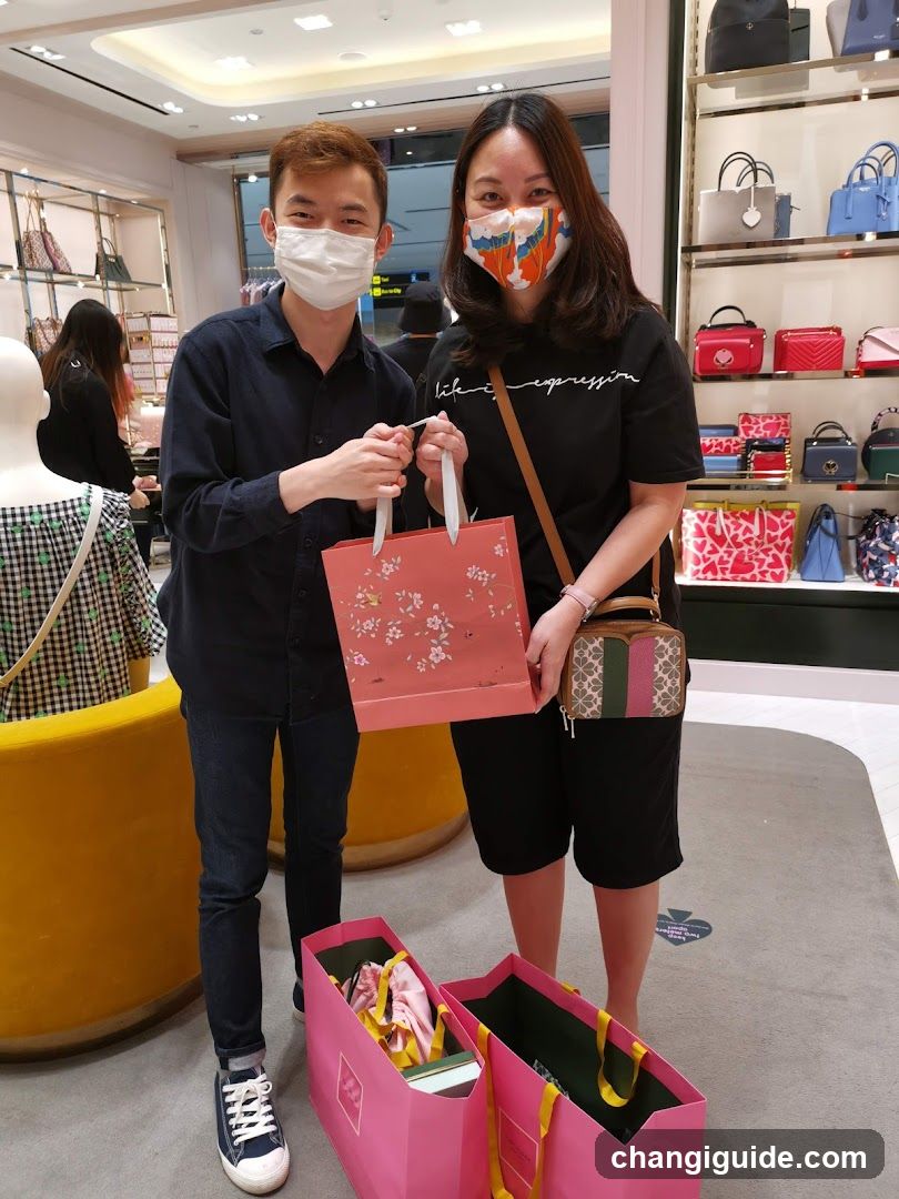 Shopping in a luxury bag store