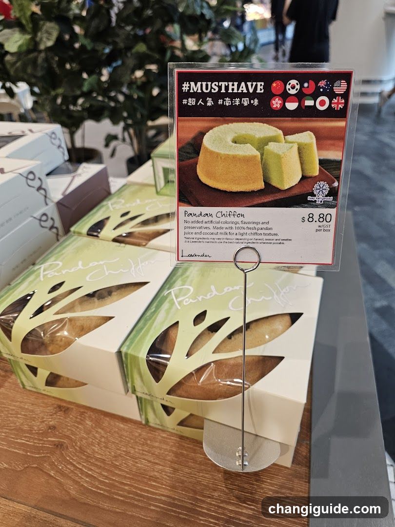 Pandan Chiffon Cake Display