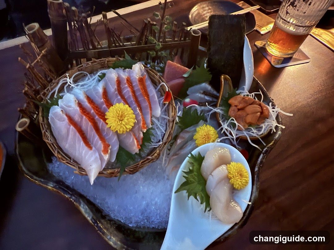 Sashimi Platter with Ice and Garnishes