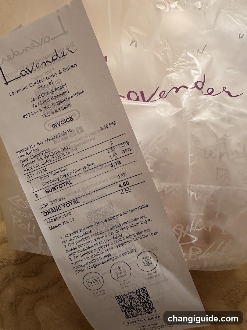 Lavender Receipt and Bag