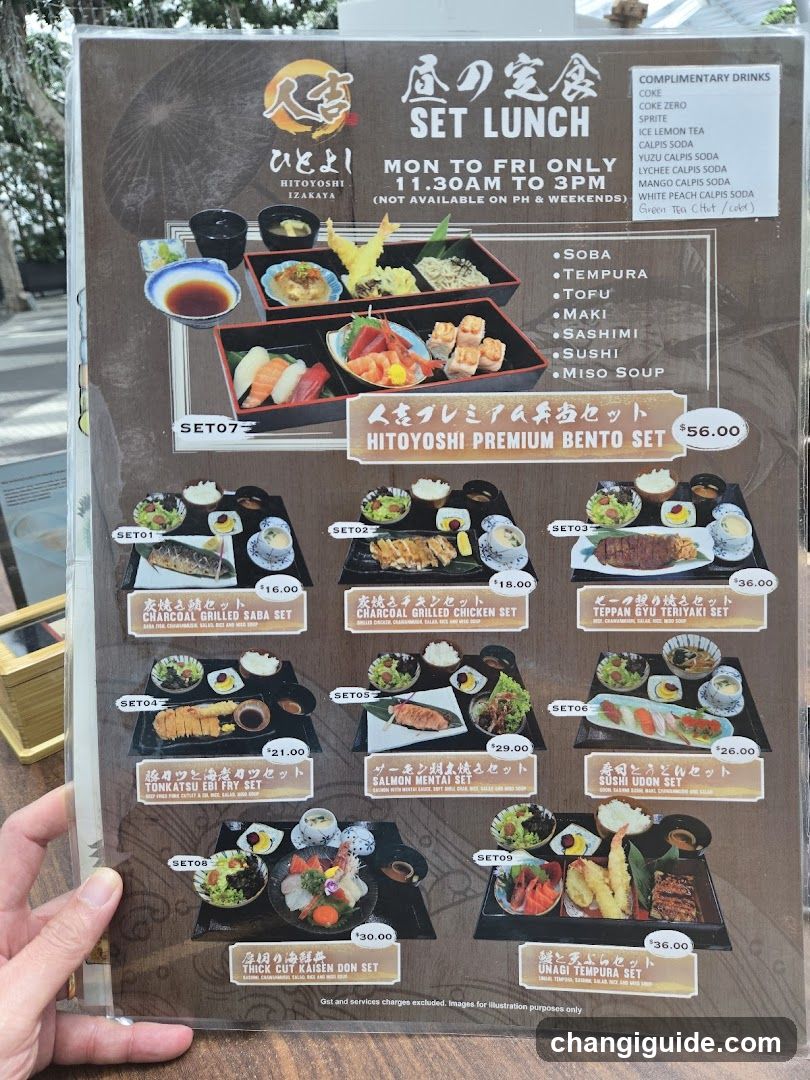 Hito Yoshi Set Lunch Menu