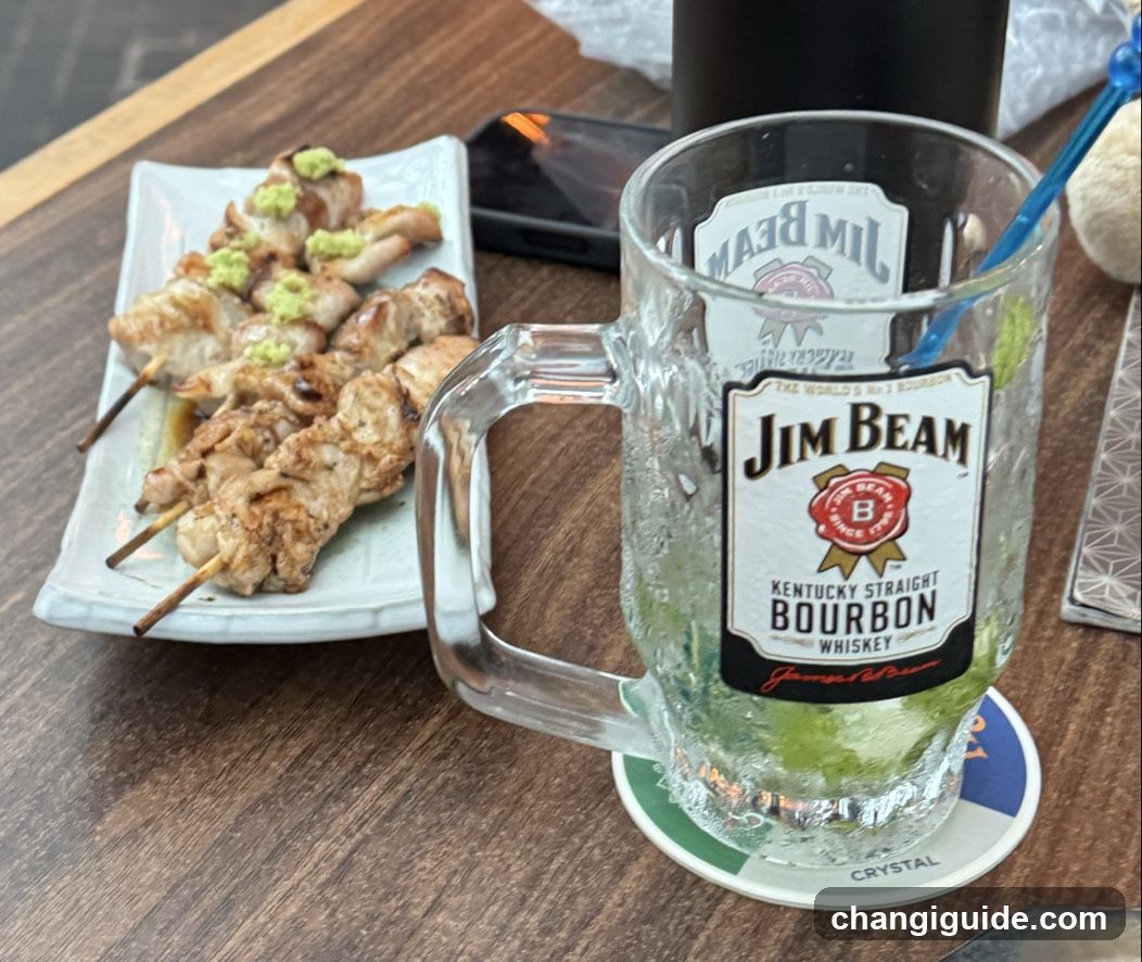 Yakitori and Jim Beam Bourbon