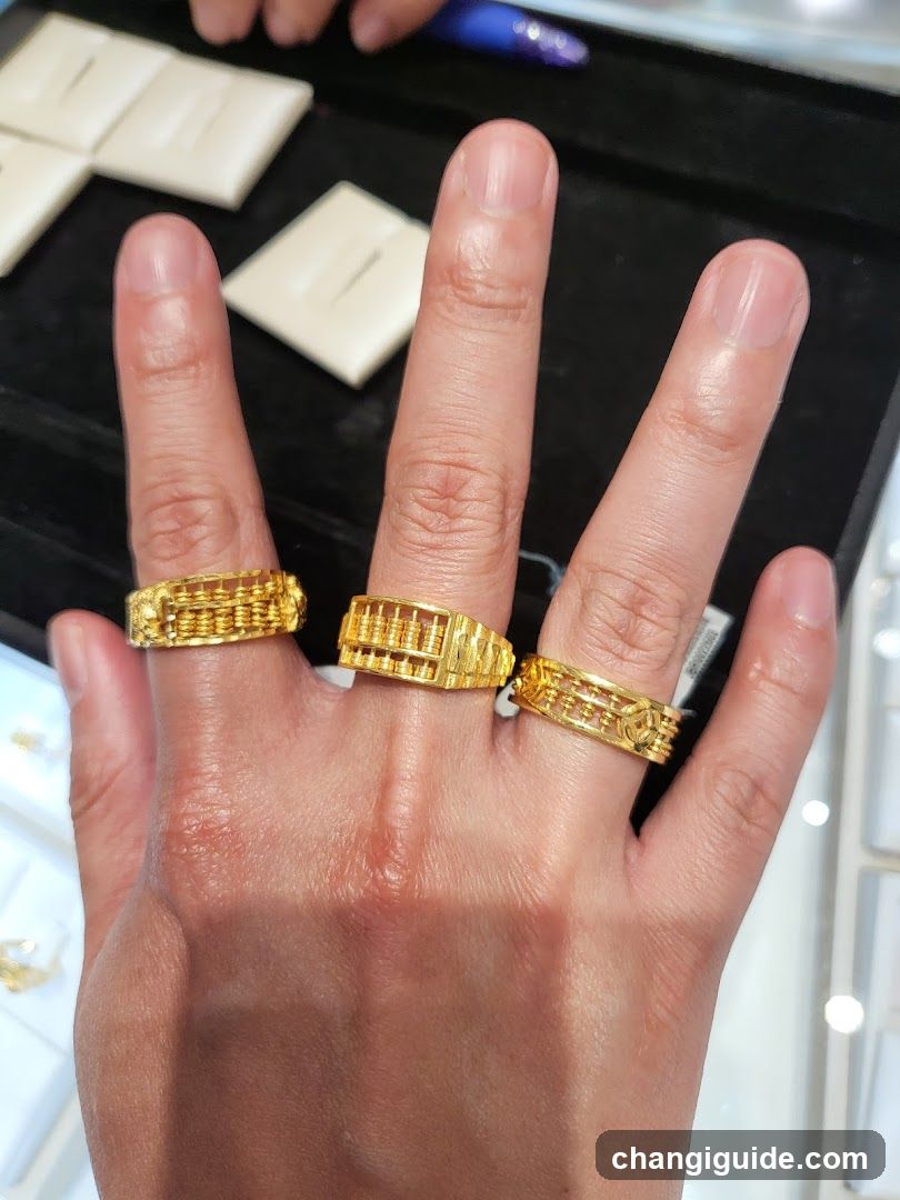 Gold Rings Display
