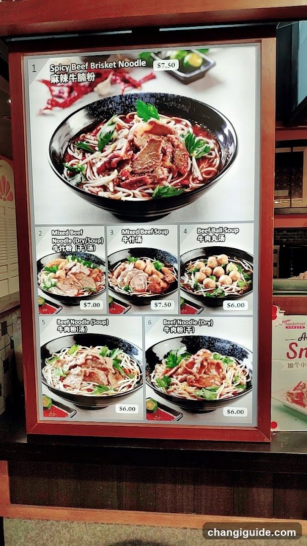 Spicy Beef Noodle Menu Board