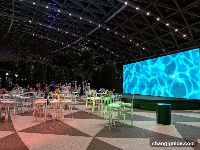 Outdoor Event Setup with Large Screen