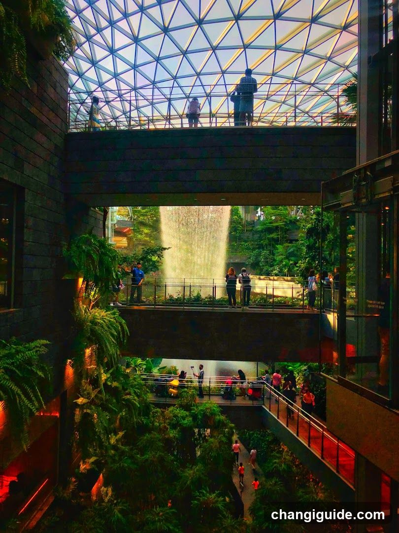 Vertical Garden Interior with Waterfall