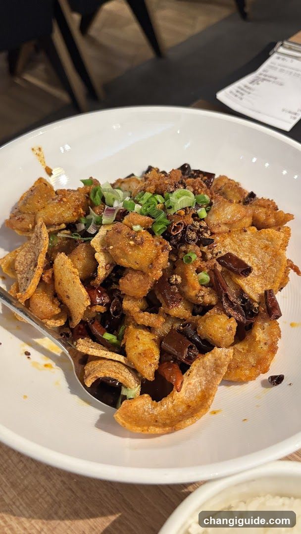 Spicy Stir-fried Dish with Crispy Tofu and Peanuts