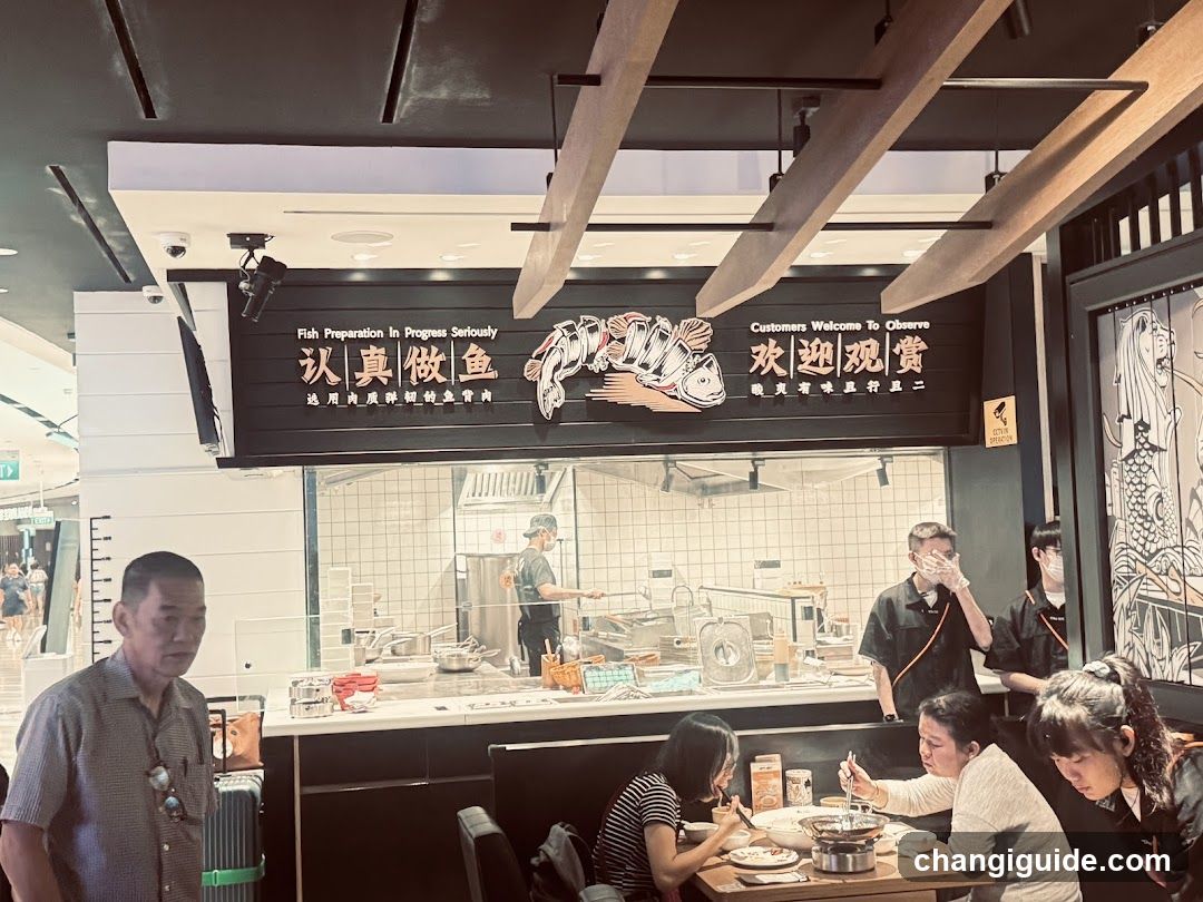 Restaurant Interior with Open Kitchen
